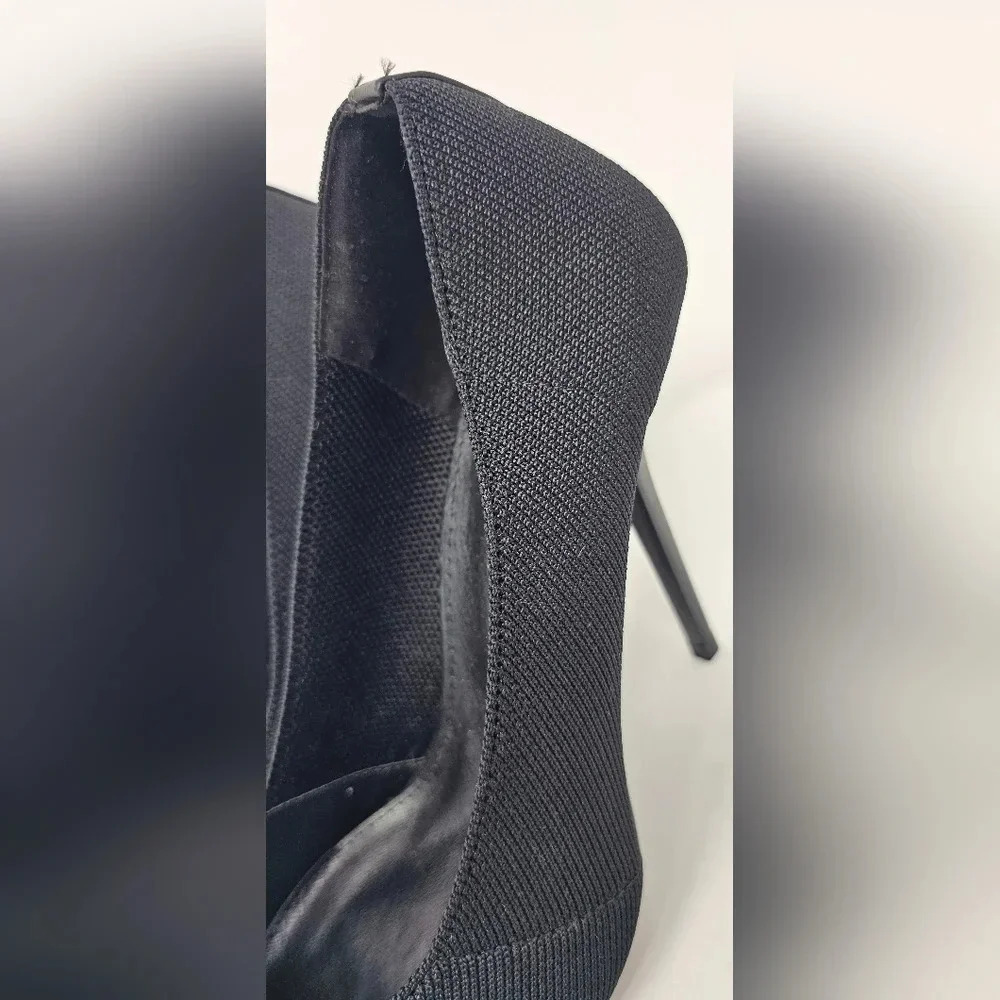 Fasion Nova Bentley Knit Fabric Stilletos Size 10 Black - Picture 2 of 11